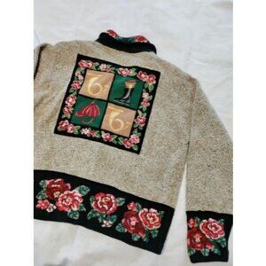 Vintage Eagle Eagle Eye Sweater Cardigan Womens XL Equestrian Horse